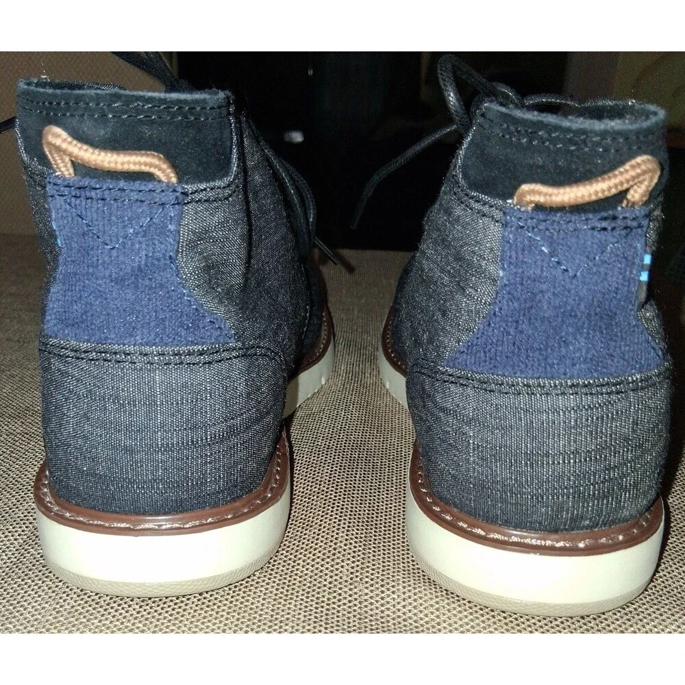 Toms Men's 10 M Navi Sport Bottom Chukka Boots Navy Crosshatch Denim 10014371